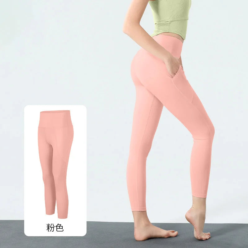 High Waist 7/8 Yoga Leggings with Pocket Detail