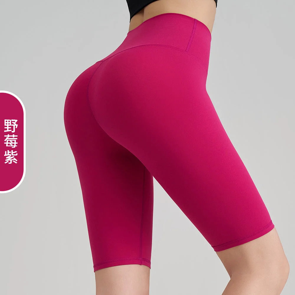Bare Feel Yoga Shorts Women High Waist Tummy Control No Lines