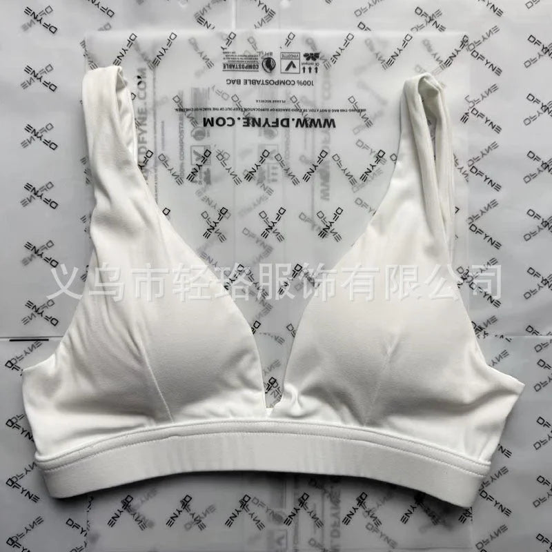 Deep V Push-Up Bra with Triangle Cups - Yoga Sports Bra