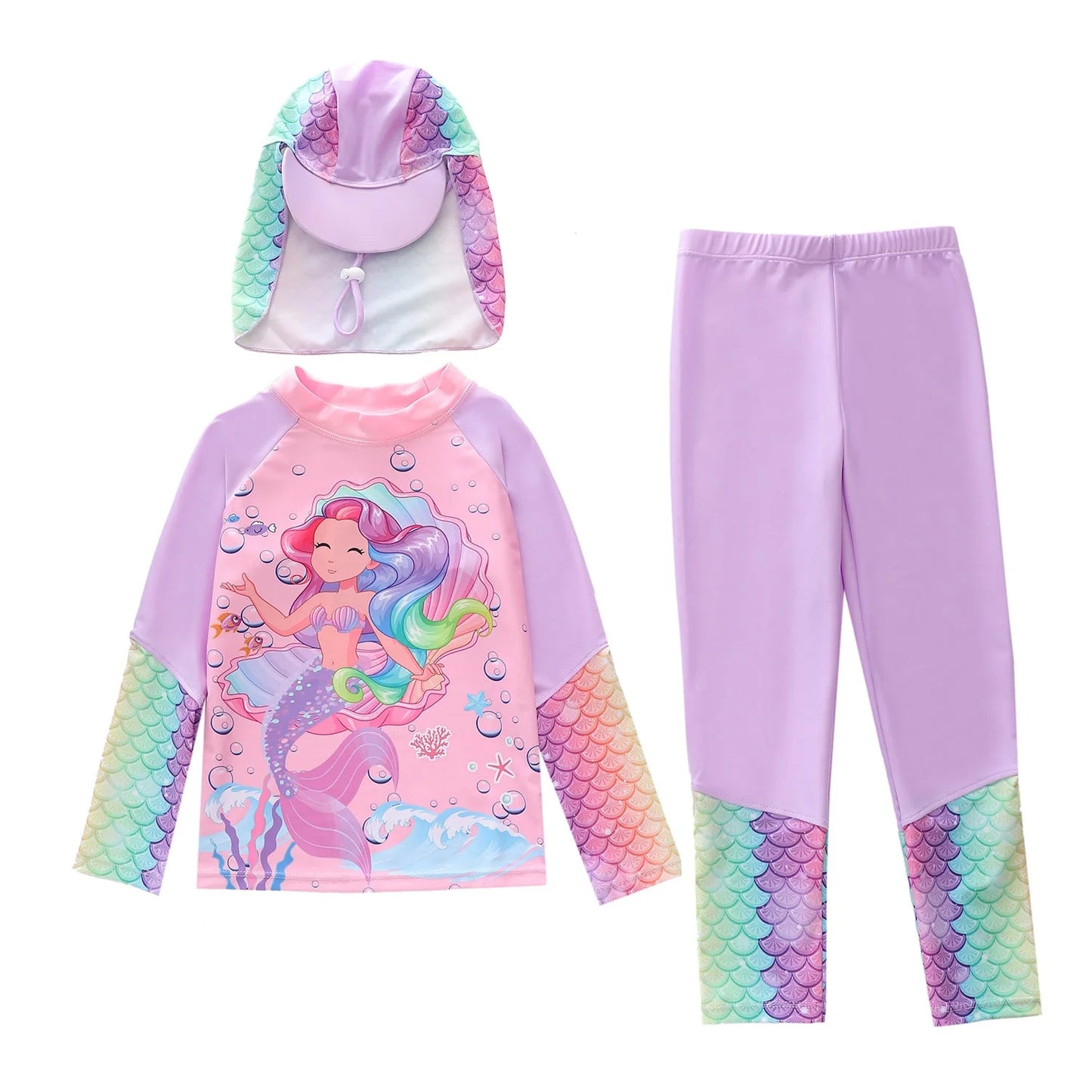 Children's Long Sleeve Rash Guard and Leggings Set