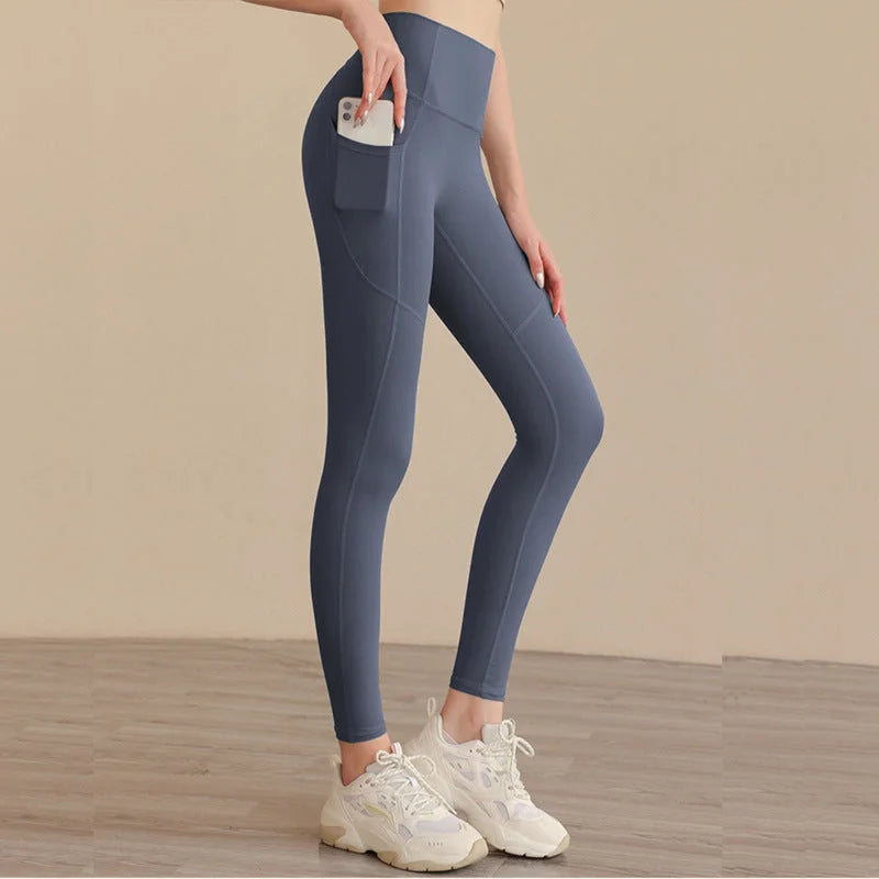 Side Pocket Bare Skin Feel Yoga Pants