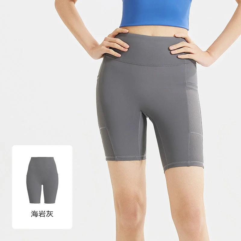 High-waisted pocket yoga shorts