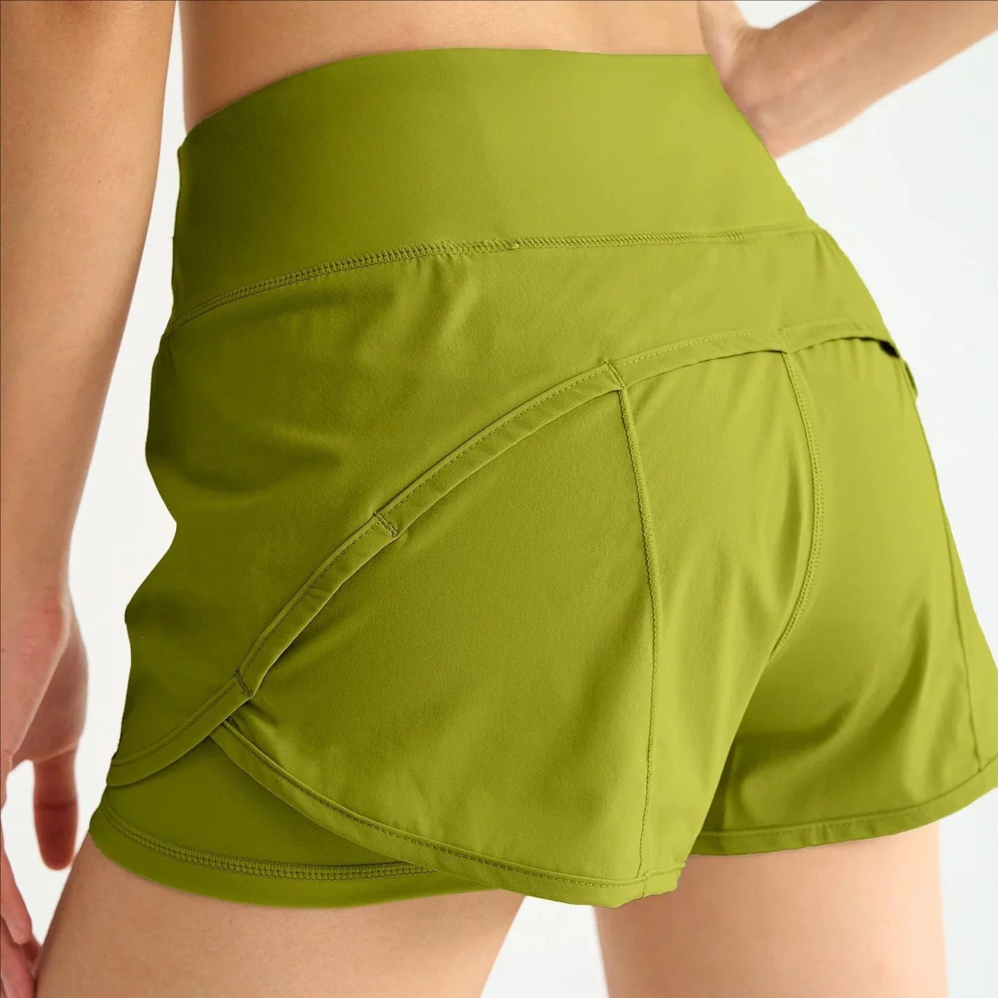 High-waisted active shorts women summer breathable no-see-through running pants