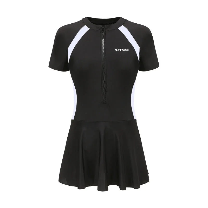 Conservative Swim Suit One-Piece Cover-Up Bathing Suit