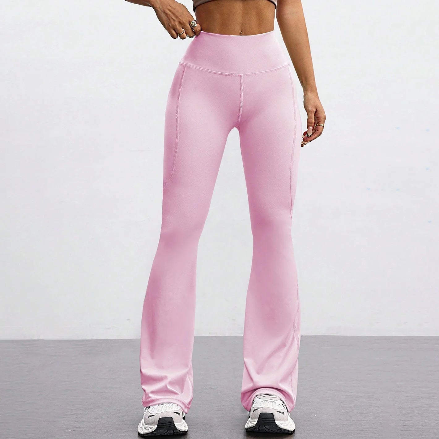 High Waisted Flared Yoga Pants Butt Lifting Naked Feel Stretch Quick Dry