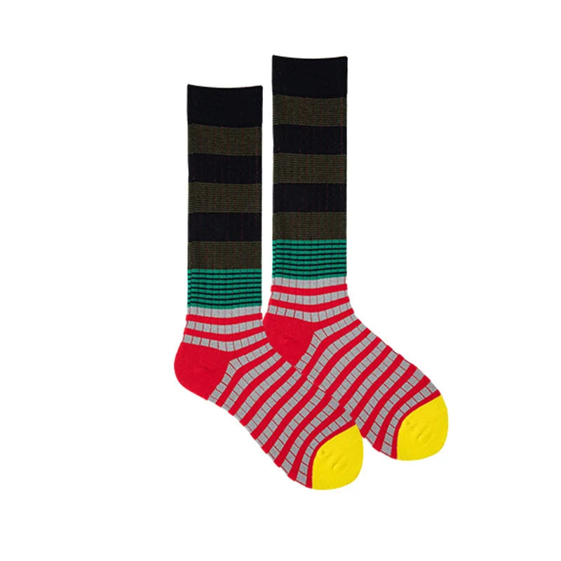 Colourful Retro Striped Calf Socks - Barn Style Leg Warmers