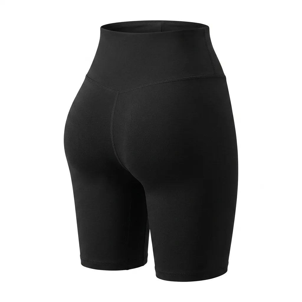Seamless Knit Mid-Rise Peach Hip Yoga Shorts Butt Shaping