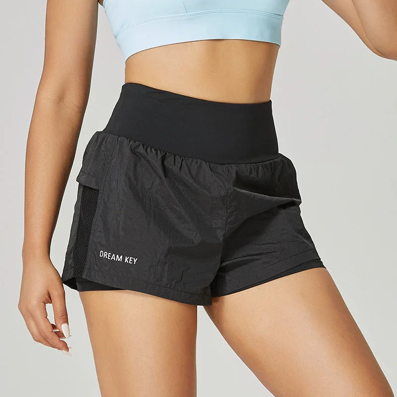 Cool Mesh Yoga Shorts - High Waisted Breathable Sports Shorts