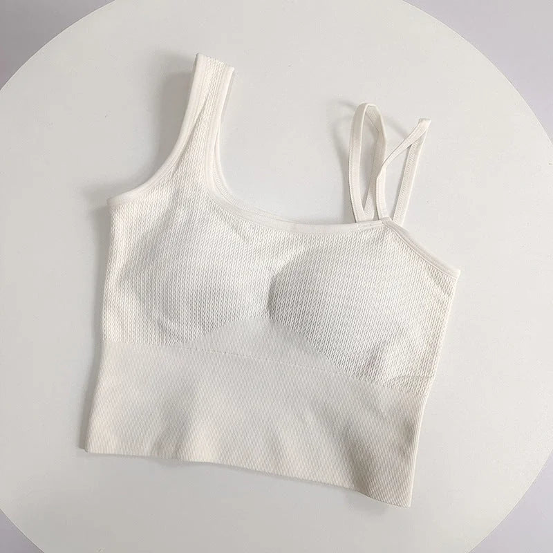 Asymmetric Strap Breathable Wireless Sports Bra
