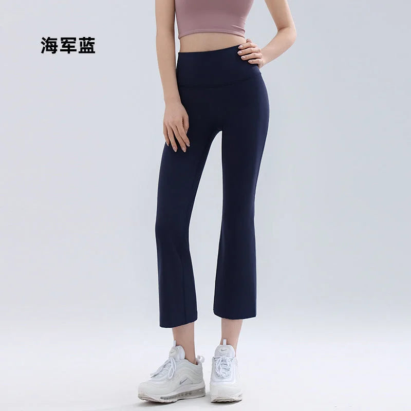 High Waisted Flared Yoga Pants Women - Cropped Micro Flare Fitness Leggings