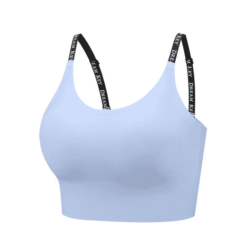 Adjustable Strap Crop Tank Sports Bra Jelly Gel Pad Yoga Gym
