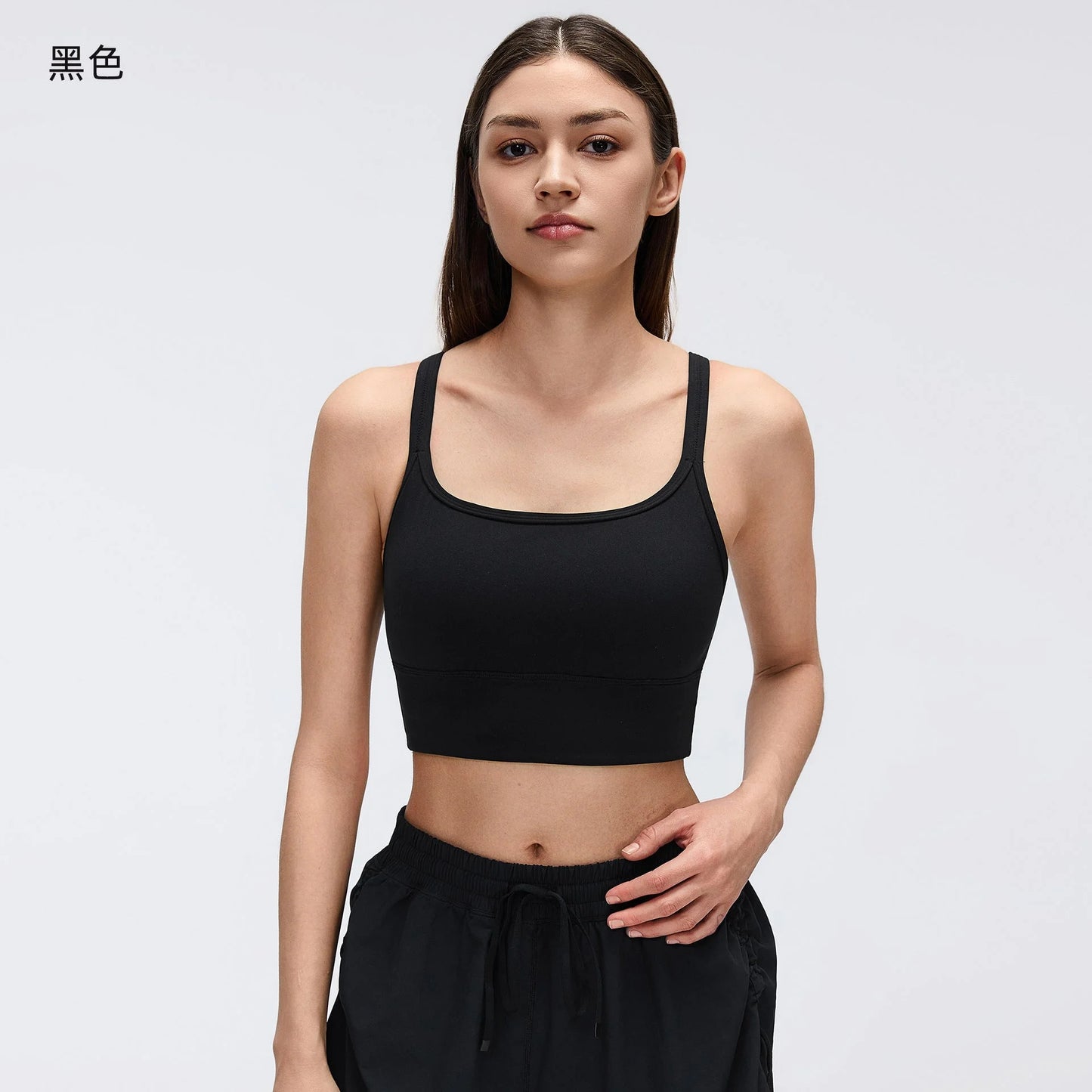 backless sports bra with crisscross straps