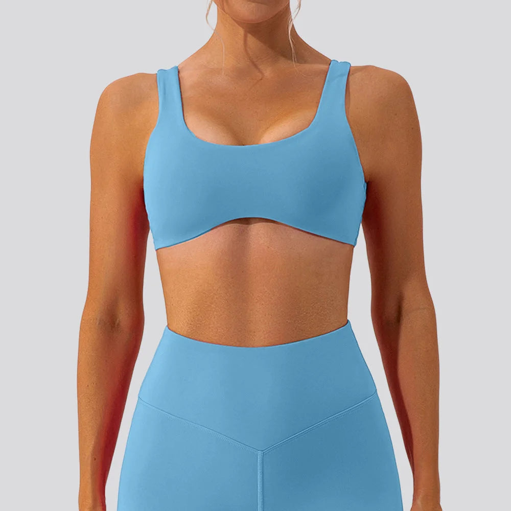 Bare Feel Double-Sided Brushed Yoga Sports Bra - Soft Supportive Fitness Top
