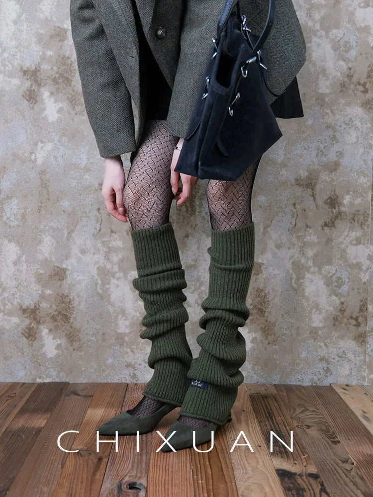 Cozy Slouch Socks and Ribbed Tights Set - Warm Layering Legwear