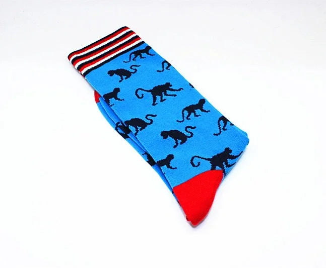 Fun Animal Print Crew Socks - Novelty Cotton Socks for Men & Women