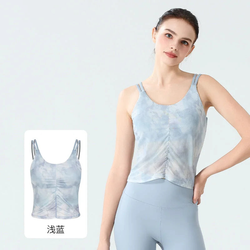 New Chinese Style Fitness Camisole with Chest Pad