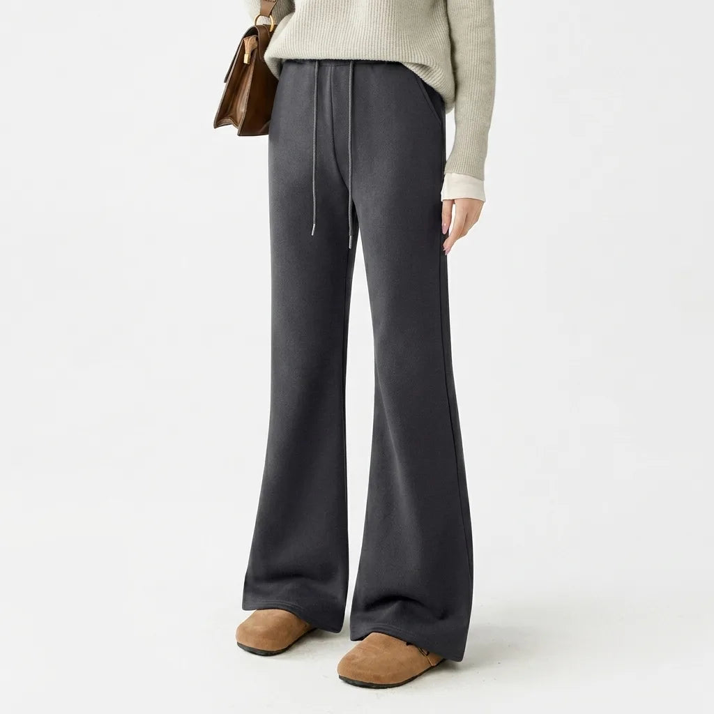 Cool Lyocell High-Waist Micro-Flare Wide-Leg Pants