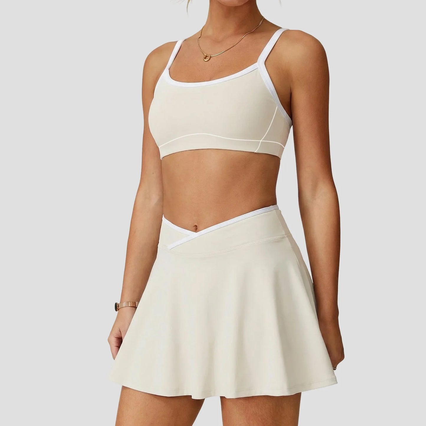 Strappy Bra & Mini Skirt Active Set - Naked Feel Yoga & Sports Wear