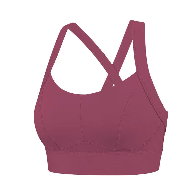 High-Intensity Running Sports Bra - Anti-Vibration Pull-Through Support Bra