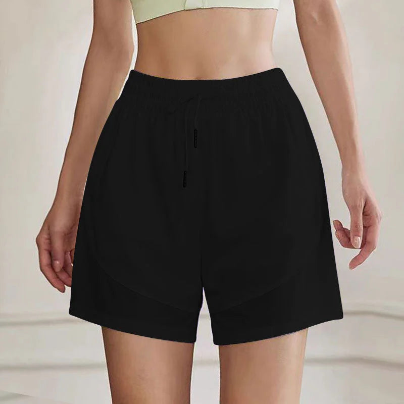 Summer Quick Dry False Two-Piece Loose Active Shorts