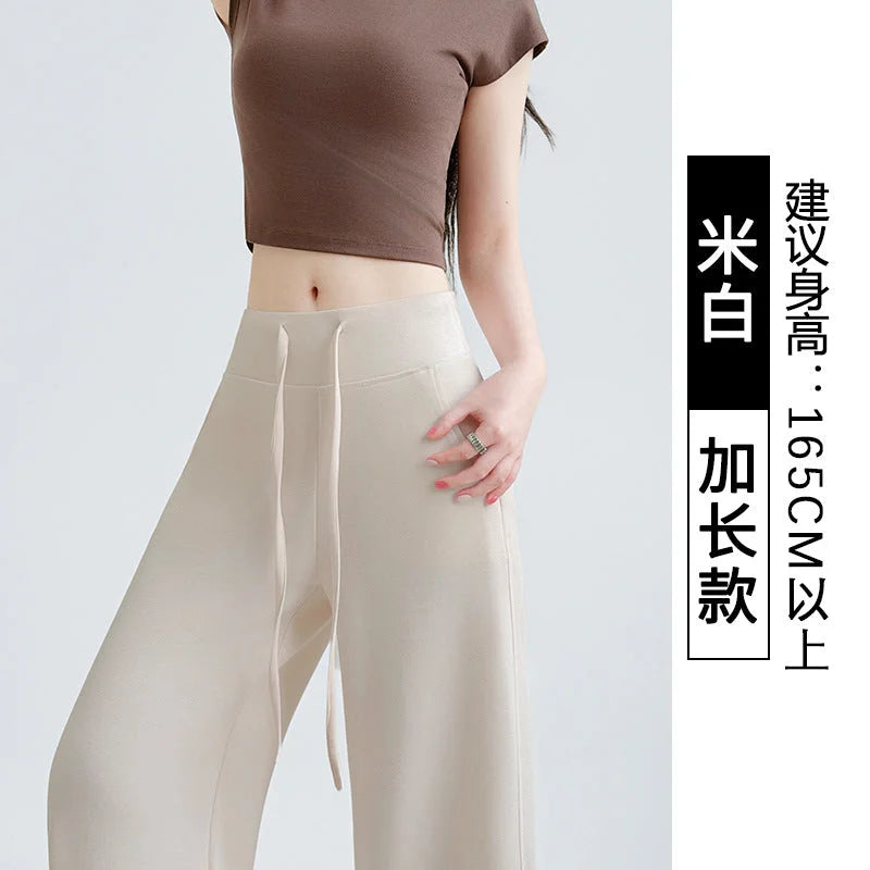 Wide Leg Lounge Pants Women High Waisted Soft Drape Butt Lifting