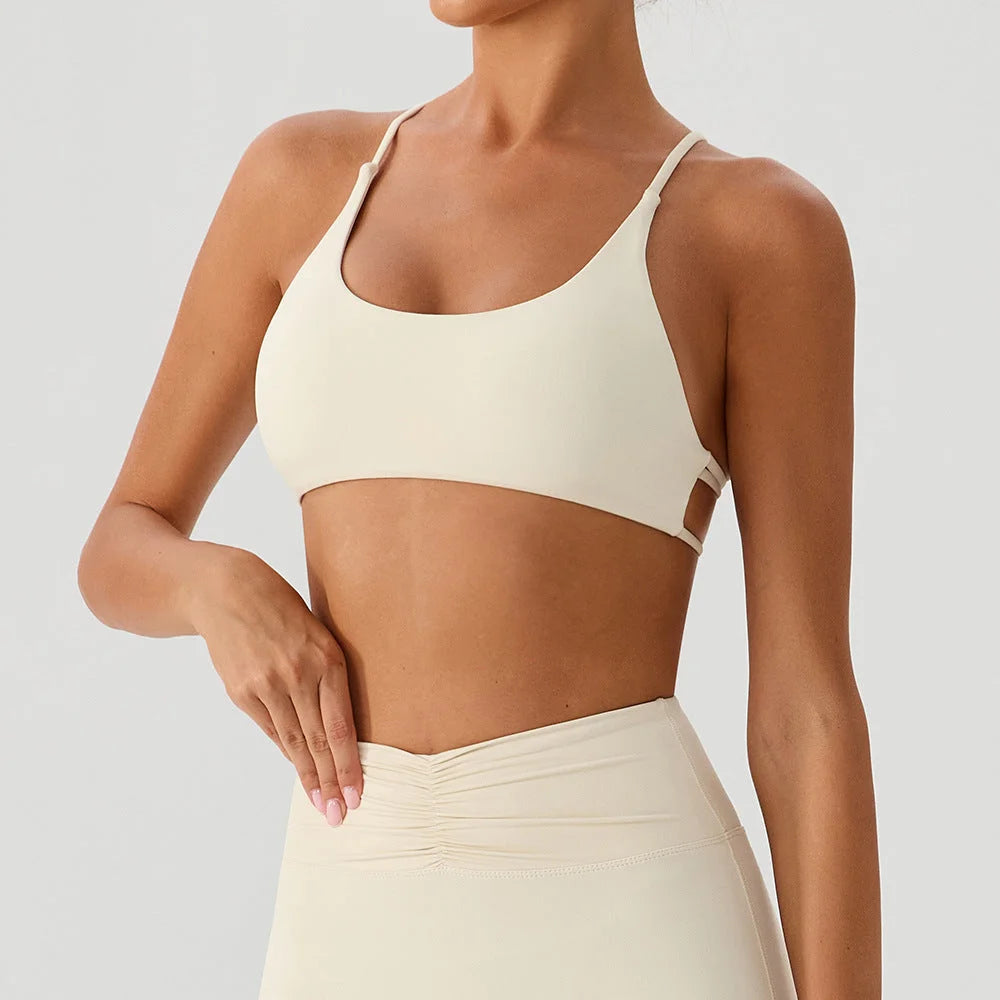 Crisscross Back Invisible Sports Bra with Pad