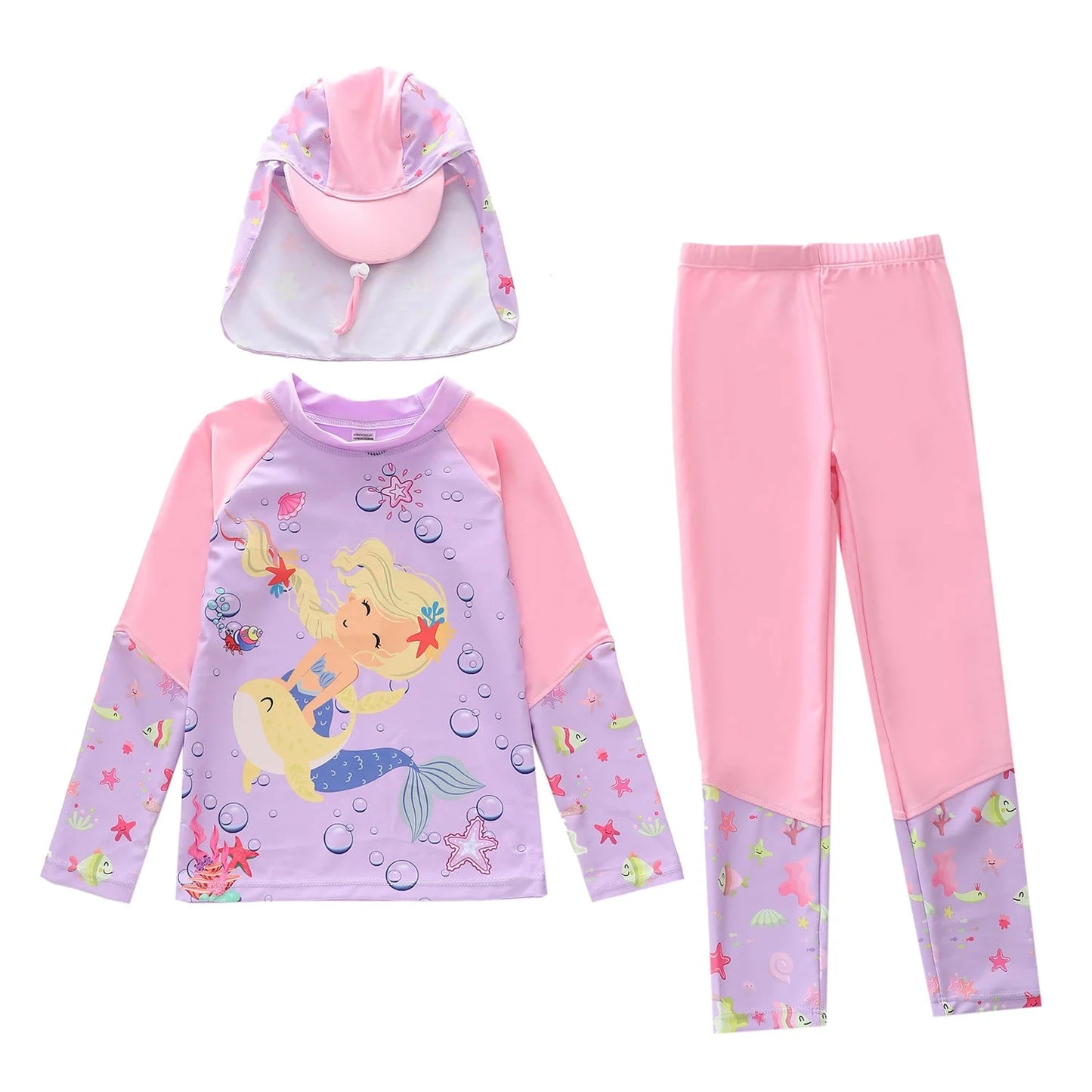 Children's Long Sleeve Rash Guard and Leggings Set