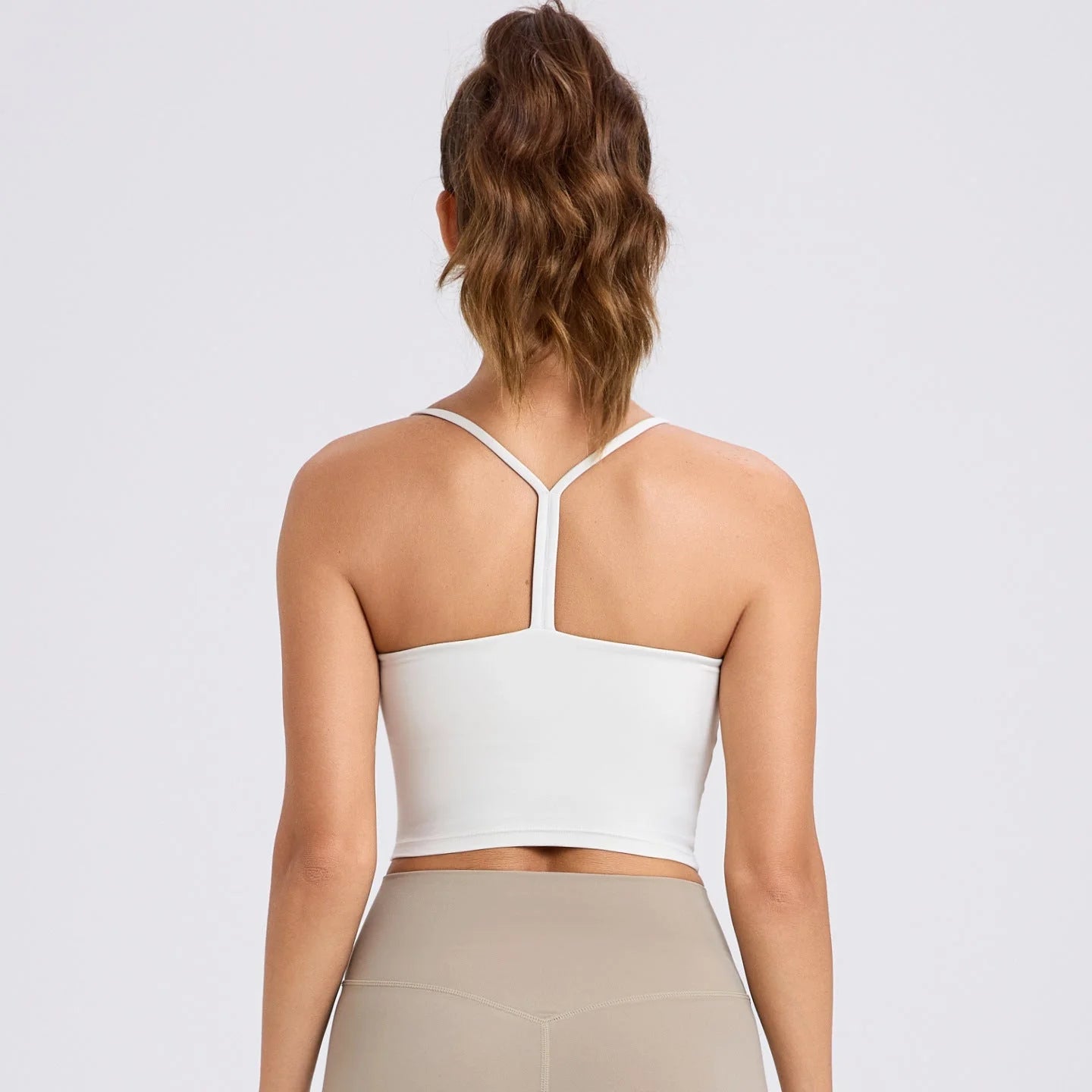 Cross-Back Workout Vest with Built-In Bra - Stretchy Yoga Tank