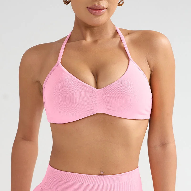 Elegant Back Strap Sports Bra - Ultra Supportive Yoga Top