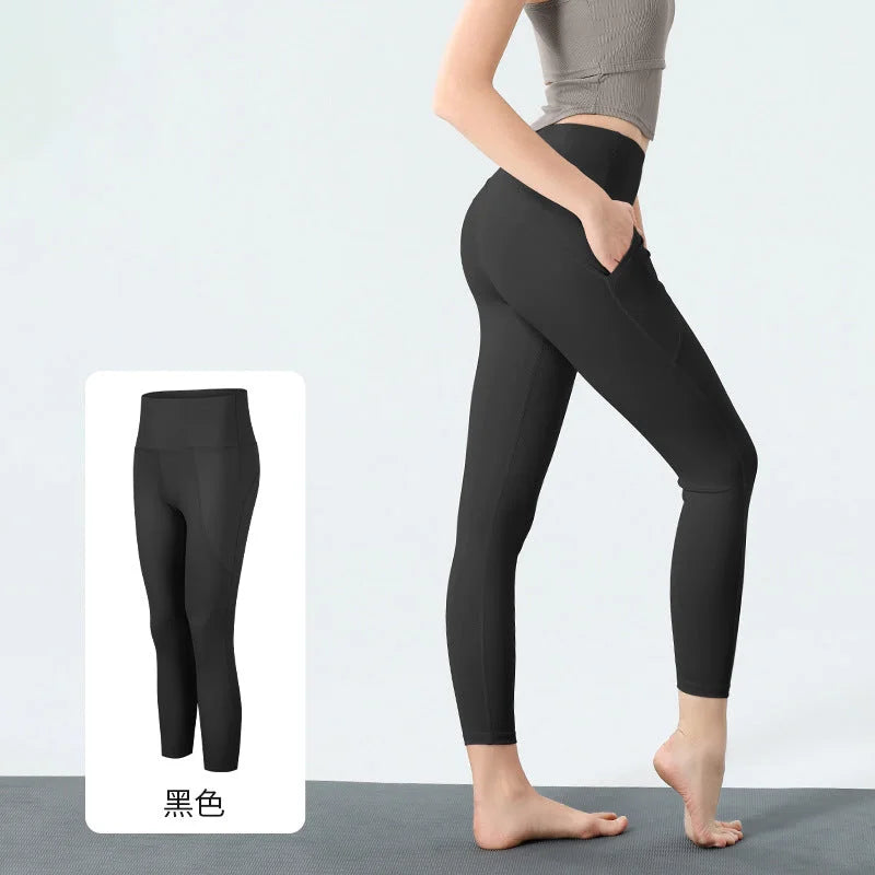 High Waist 7/8 Yoga Leggings with Pocket Detail