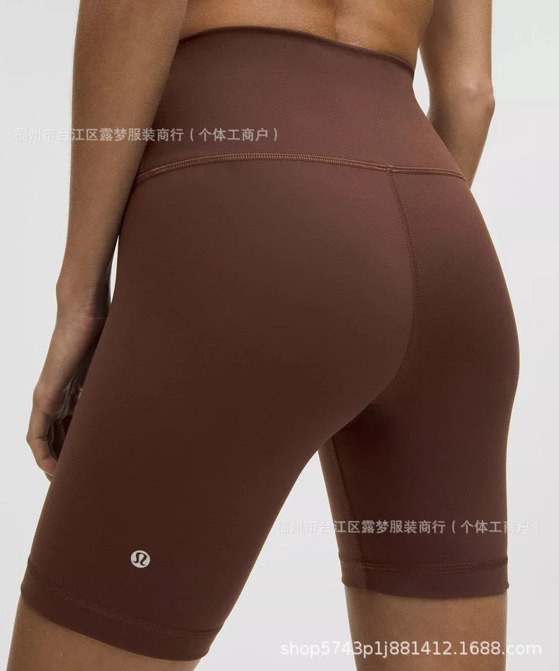 High Waist Five-Quarter Leg Yoga Shorts