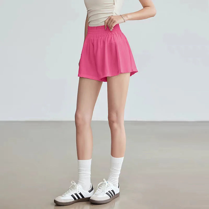 Wide Leg Pleated Shorts - Summer Lounge Activewear