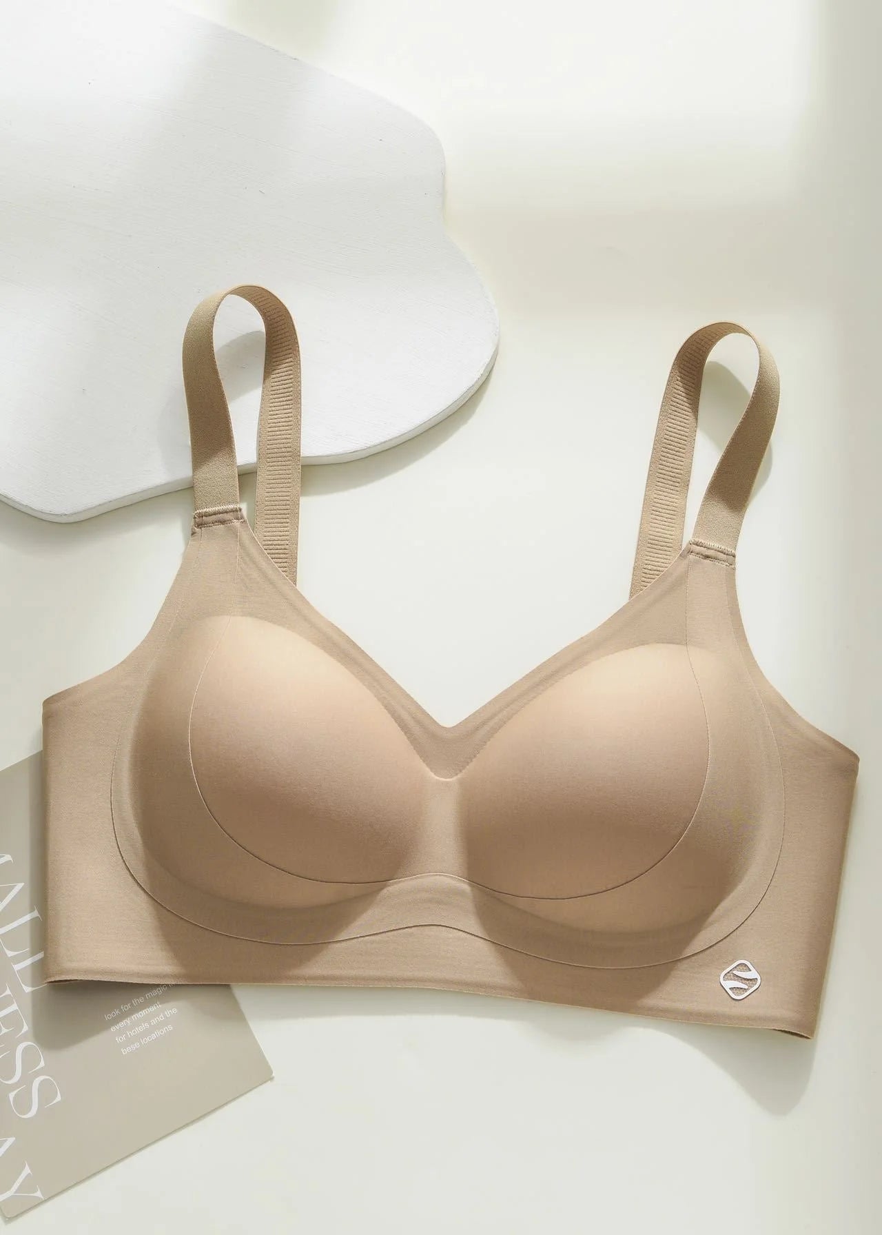 Frameless Jelly Cup Bra with Side Gather Support