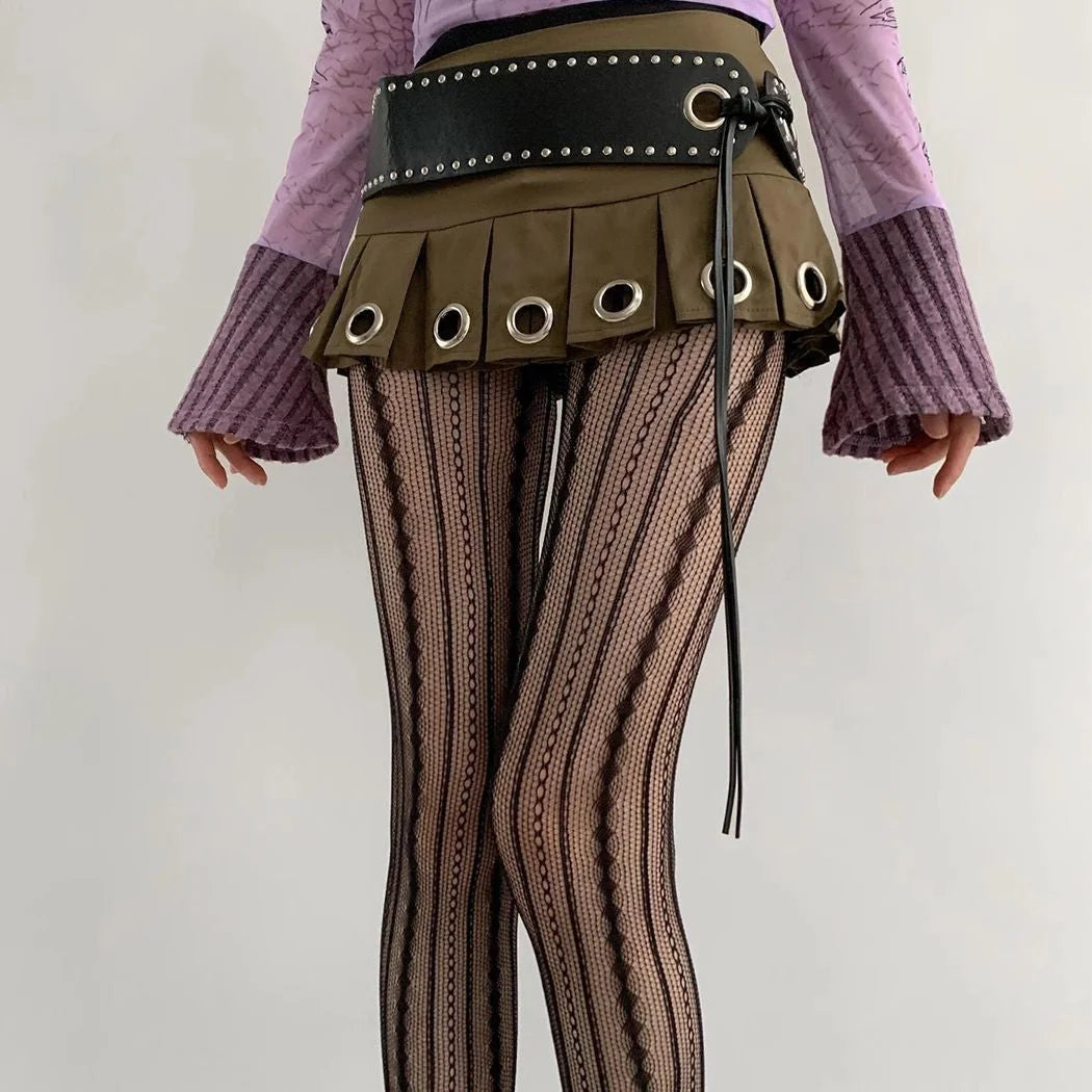 Lace Floral Mesh Tights - Sheer Patterned Pantyhose for Women