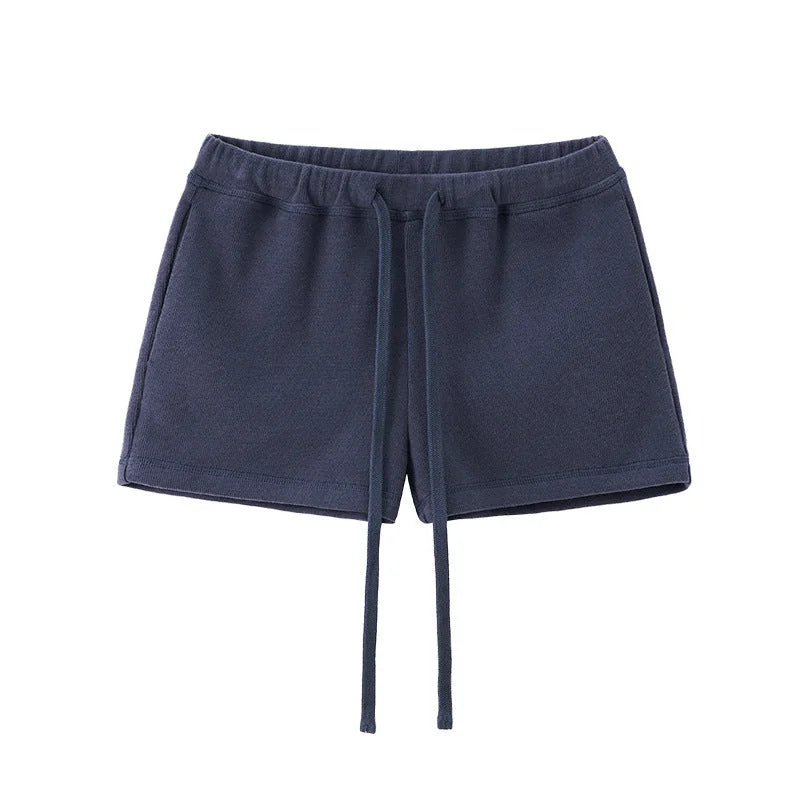 low rise drawstring shorts, cotton lounge shorts, summer active shorts