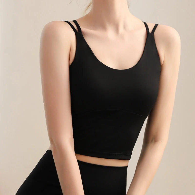 Strappy Yoga Camisole with Built-in Bra