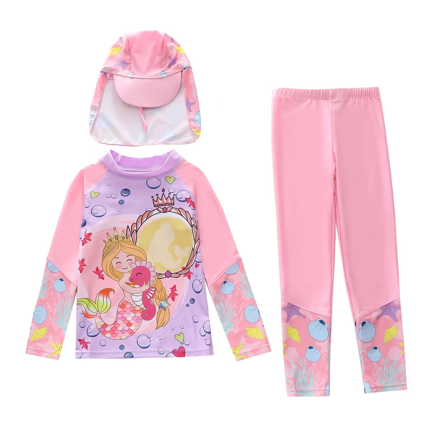 Children's Long Sleeve Rash Guard and Leggings Set
