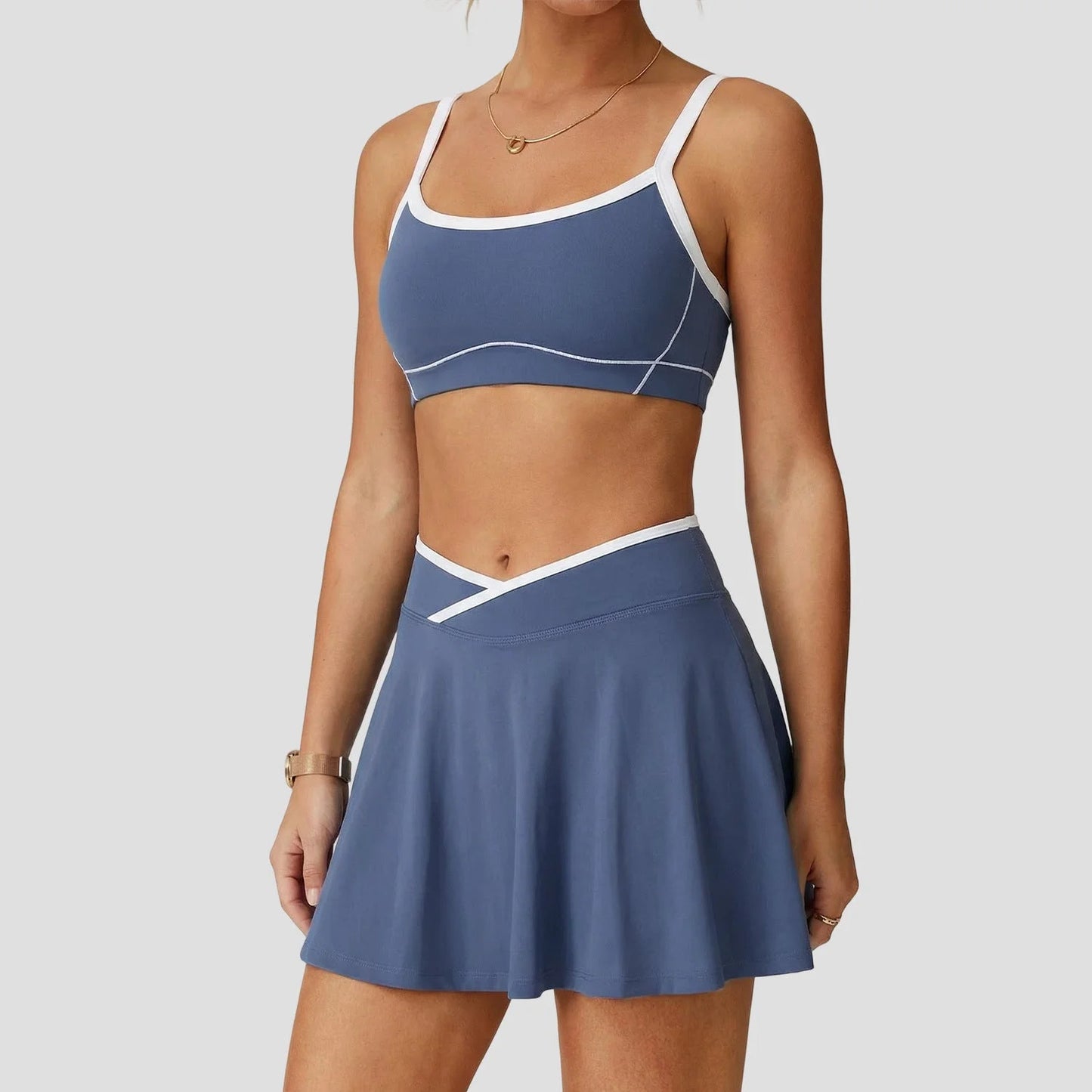 Strappy Bra & Mini Skirt Active Set - Naked Feel Yoga & Sports Wear