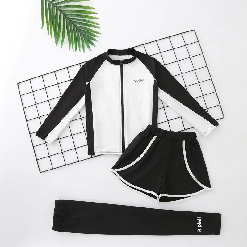 Kids UPF50+ Rash Guard Long Sleeve Long Pants Family Swimwear