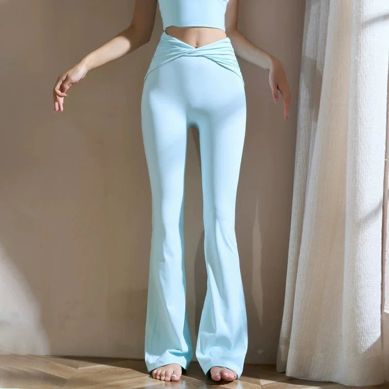 High Waisted Flared Yoga Pants with Peach Lift Butt Sculpting