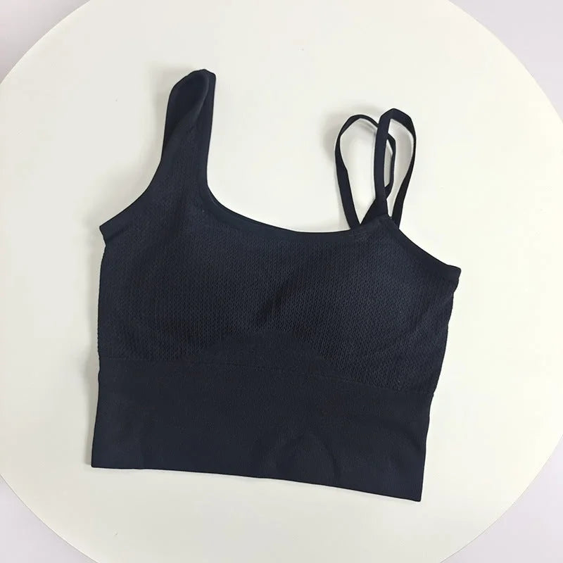 Asymmetric Strap Breathable Wireless Sports Bra
