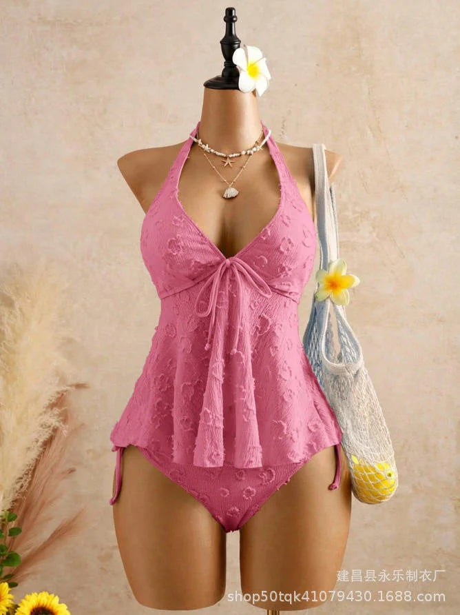 V-neck tie-front camisole lingerie top