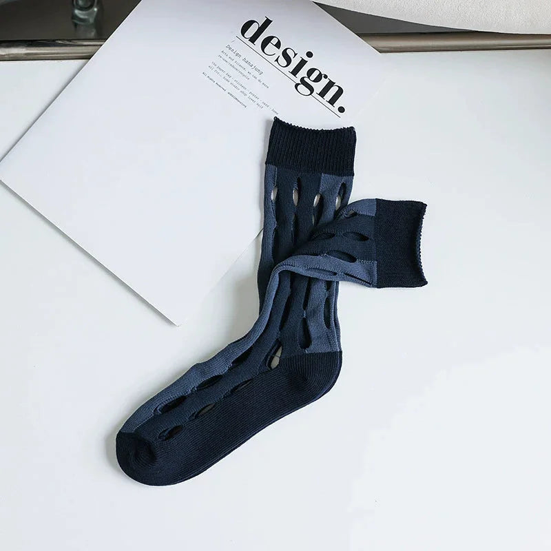 Sheer Mesh Polka Dot Mid Calf Socks Women Breathable Fashion