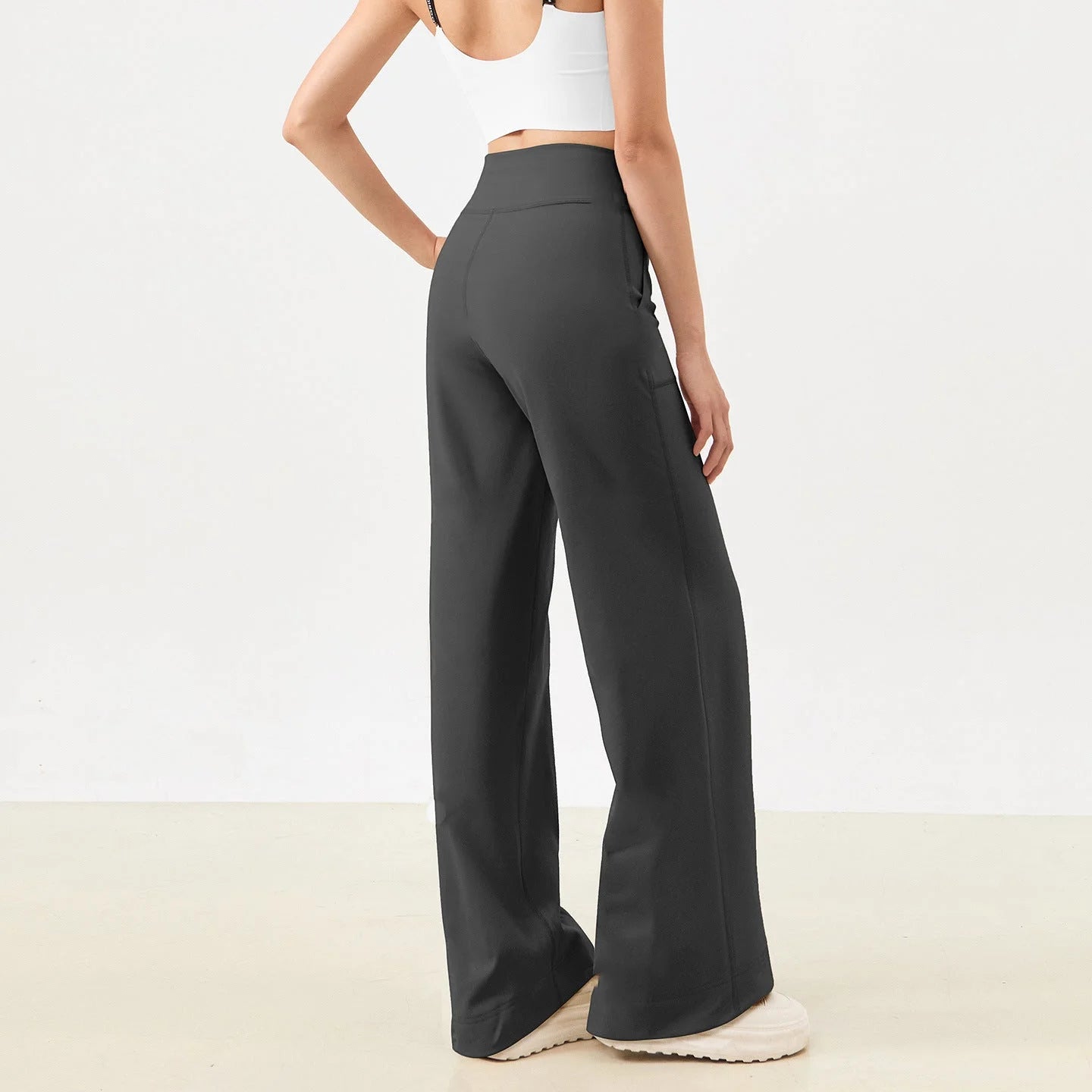 High-Waisted Drawstring Lounge Pants with Pockets