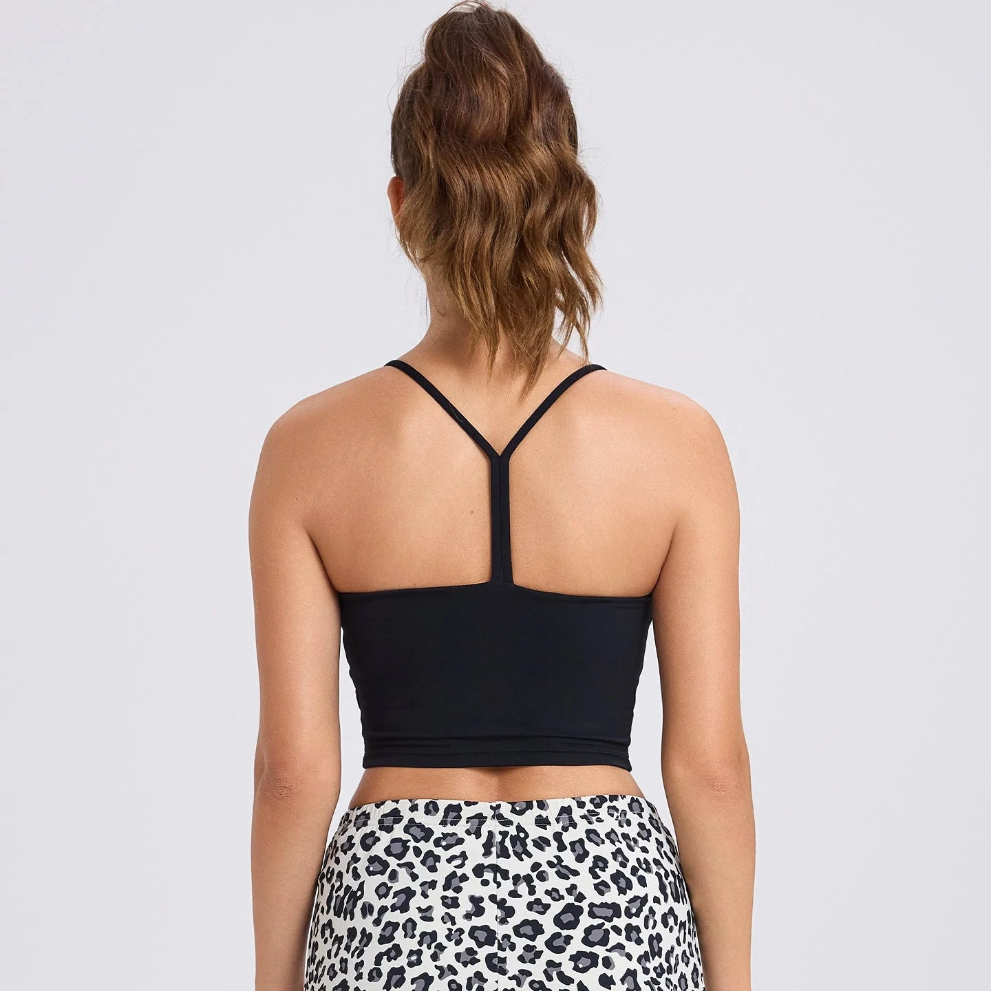 Cross-Back Workout Vest with Built-In Bra - Stretchy Yoga Tank