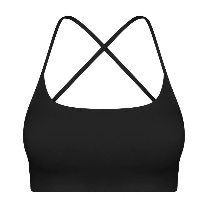 Cross Back Padded Sports Bra - Medium Impact Support