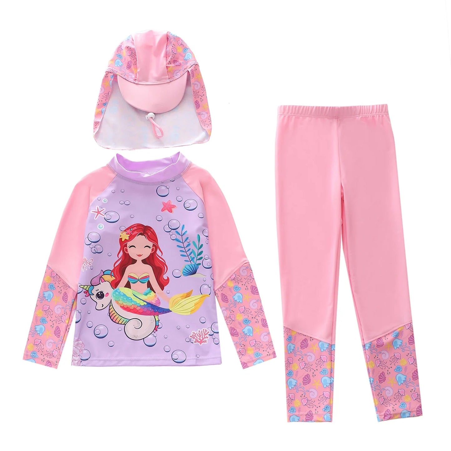 Children's Long Sleeve Rash Guard and Leggings Set