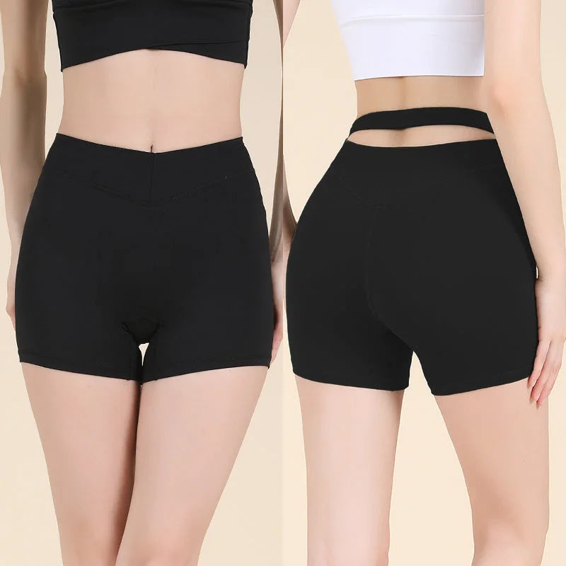 High Waisted Drawstring Yoga Shorts Butt Lifting Seamless Active Shorts
