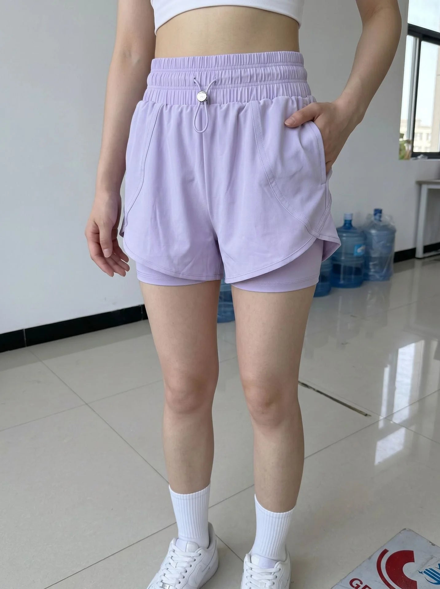 防走光运动短裤女款跑步专用外穿三分裤户外瑜伽健身热裤