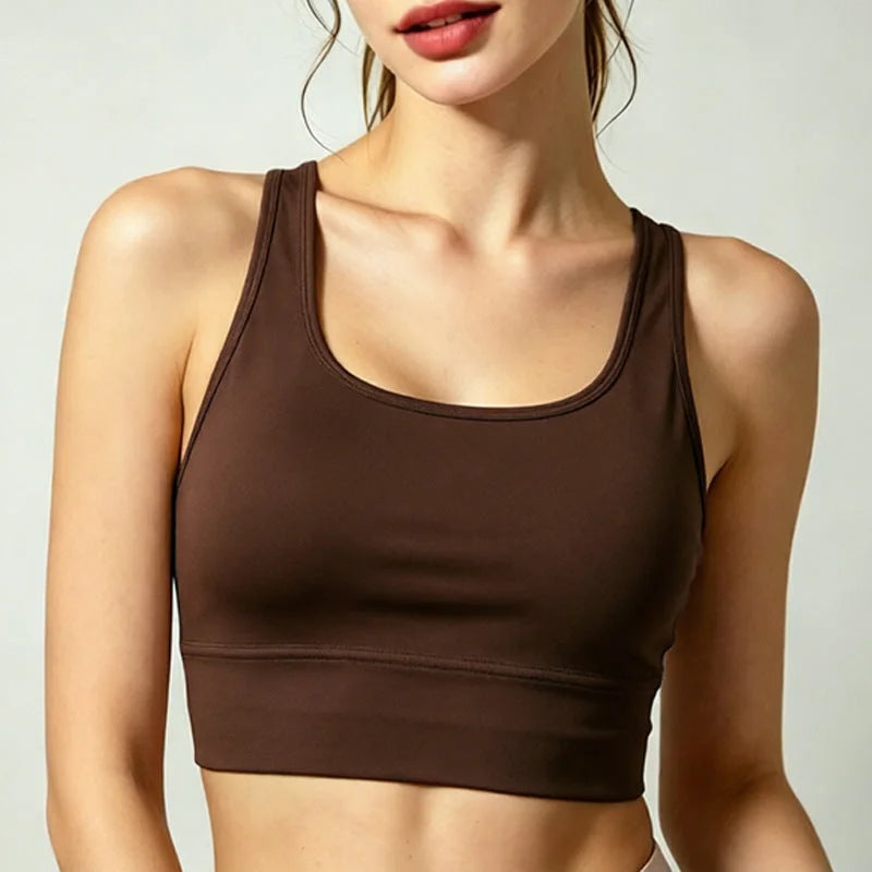 Crossback sports bra high support adjustable straps